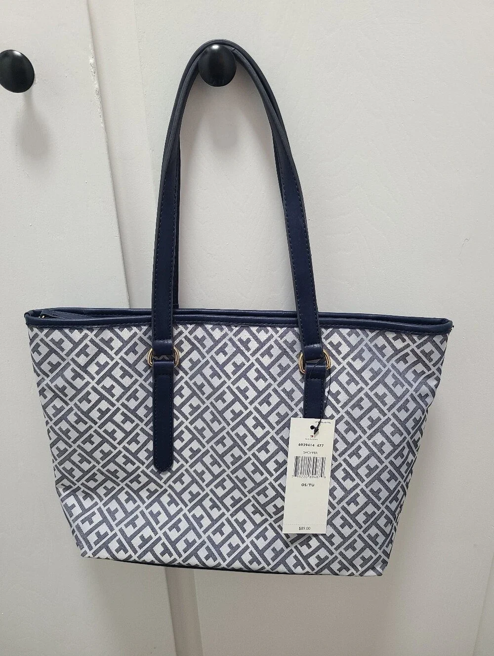 Tommy Hilfiger Navy Patterned Tote Bag by Unknown Brand